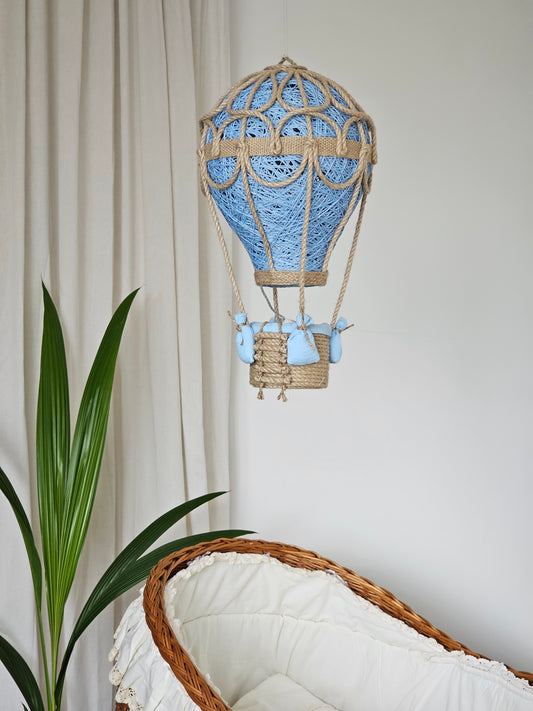 Blue lamp with jute rope - balloon