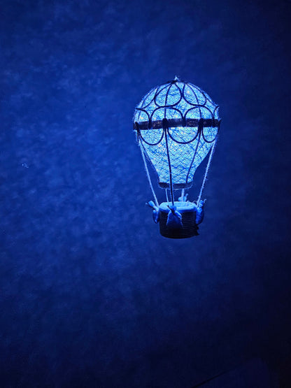 Blue lamp with jute rope - balloon