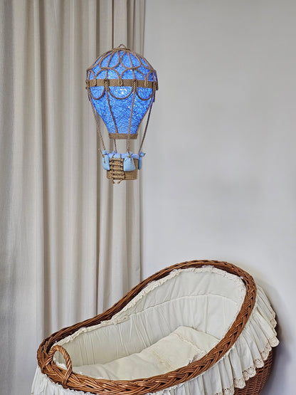 Blue lamp with jute rope - balloon