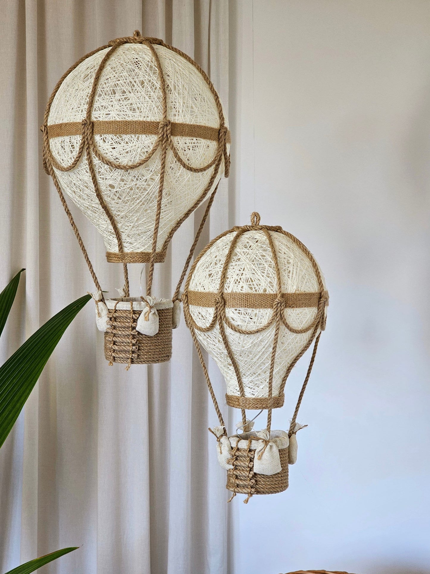 A set of natural color lamps - balloons in two sizes with less decor